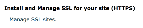 Manage SSL sites